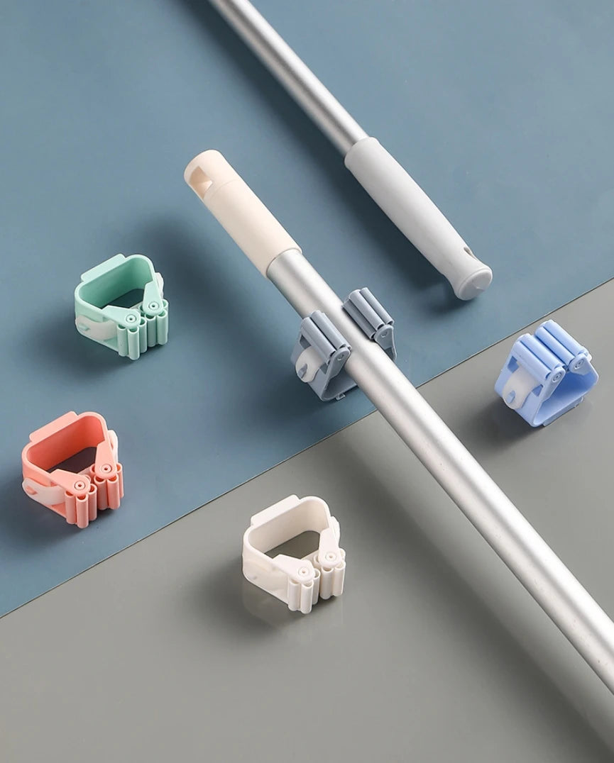 Adhesive Wall Mount Hooks – Mop & Broom Holder Rack