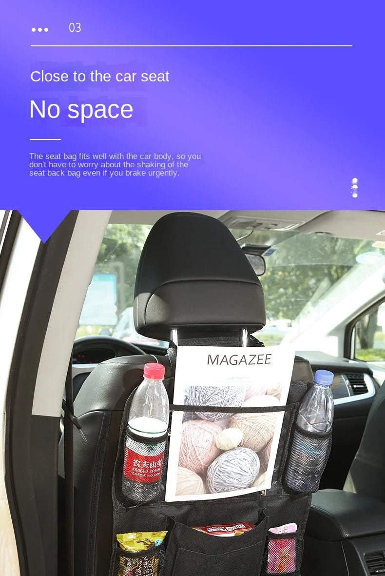 Backseat Organizer with Tablet Holder – Foldable Car Storage