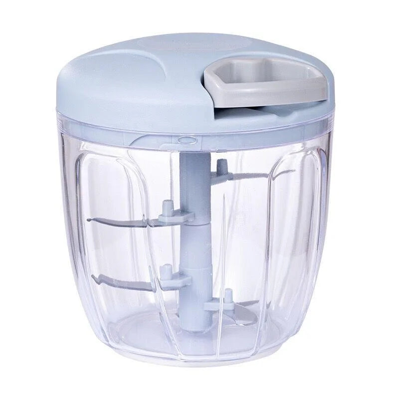 500/900ML Manual Hand Pull Vegetable Chopper – Stainless Steel Blade Garlic & Onion Mincer