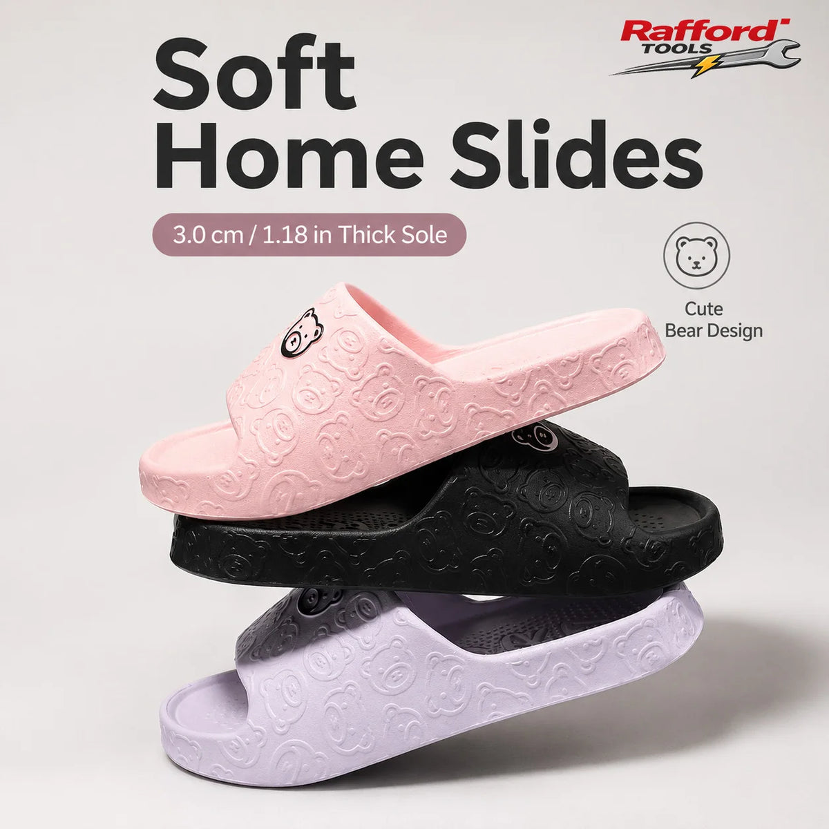 Bear Print Slides – Non-Slip Quick-Dry Bathroom Sandals