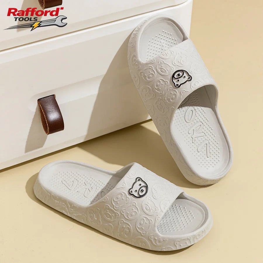 Bear Print Slides – Non-Slip Quick-Dry Bathroom Sandals