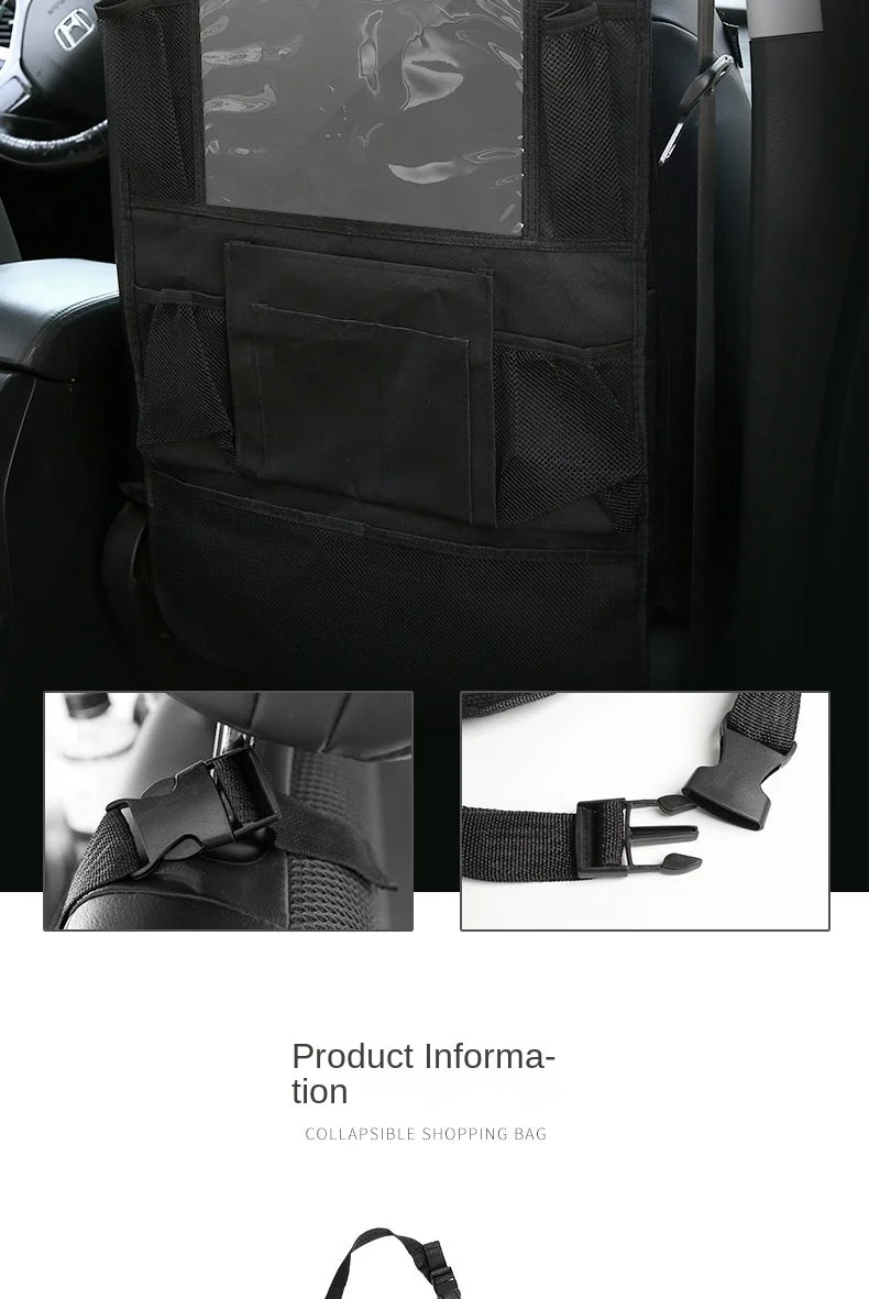 Backseat Organizer with Tablet Holder – Foldable Car Storage