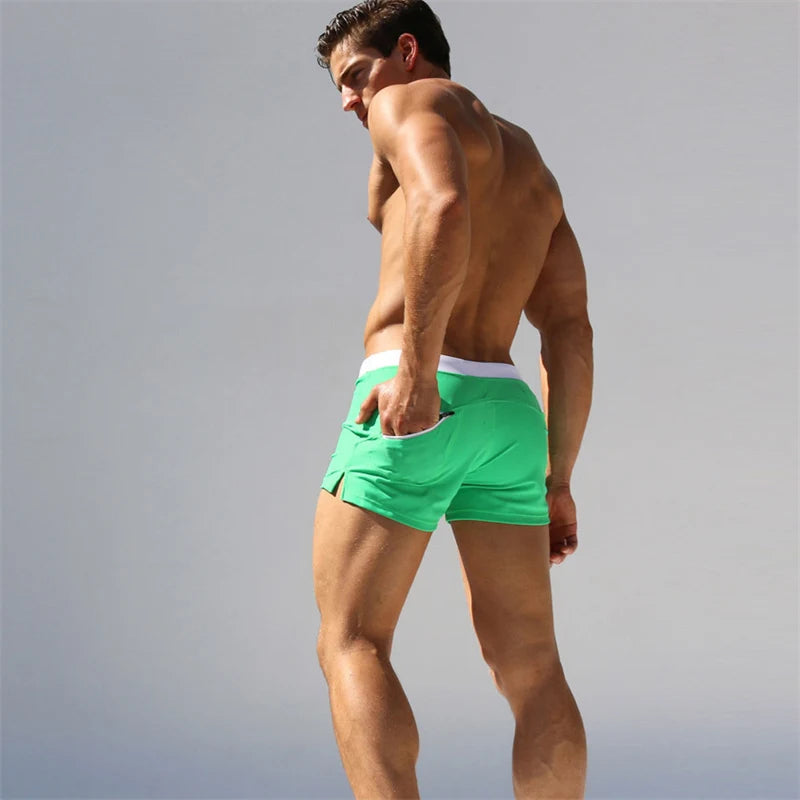 Men's Beach Swim Shorts | Quick-Drying Boxer Trunks, Multiple Colors